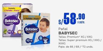 BABYSEC Pañal Tallas: Premium* XG / XXG Tallas: Super premium XG / XXG / XXXG