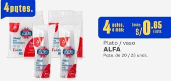 Makro ALFA Plato / vaso 4 Pqtes. de 20/25 unds. oferta