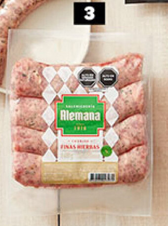Plaza Vea Chorizo finas hierbas SALCHICHERÍA ALEMANA pq x 400 g oferta