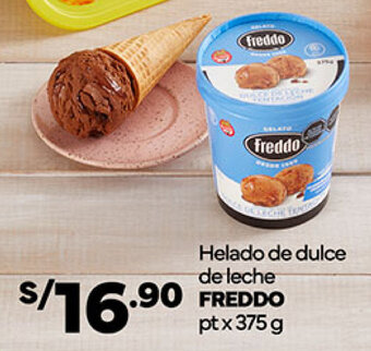 Plaza Vea Helado de dulce de leche FREDDO pt x 375 g oferta