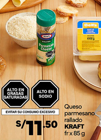 Plaza Vea Queso parmesano rallado KRAFT fr x 85 g oferta
