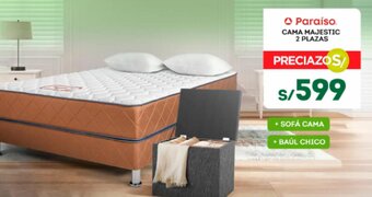 Tottus Paraíso CAMA MAJESTIC 2 PLAZAS oferta
