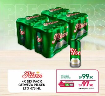 Tottus CERVEZA PILSEN LT 4 X SIX PACK x 473 ML oferta