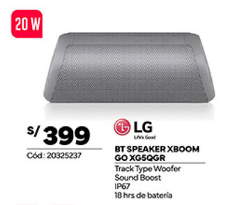 Plaza Vea LG BT SPEAKER XBOOM GO XG5QGR oferta