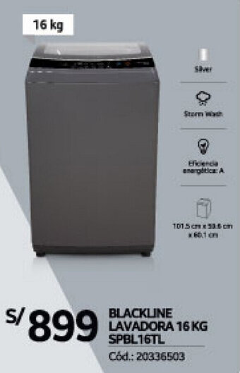 Plaza Vea BLACKLINE LAVADORA 16KG SPBL16TL oferta