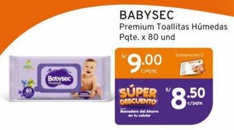 Mifarma BABYSEC Premium Toallitas Húmedas Pqte. x 80 und oferta