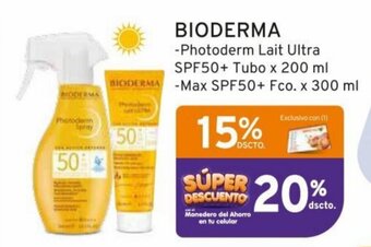 Mifarma BIODERMA -Photoderm Lait Ultra SPF50+ Tubo x 200 ml BIODERMA -Max SPF50+ Fco. x 300 ml oferta