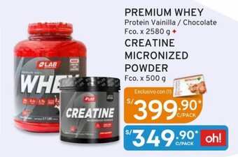 Mifarma PREMIUM WHEY Protein Vainilla / Chocolate Fco. x 2580 g + CREATINE MICRONIZED POWDER Fco. x 500 g oferta