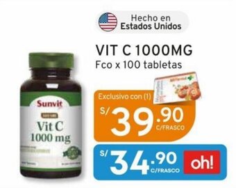 Mifarma VIT C 1000MG Fco x 100 tabletas oferta