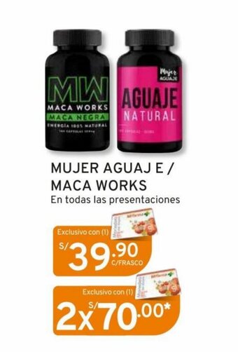 Mifarma MUJER AGUAJE / MACA WORKS En todas las presentaciones oferta