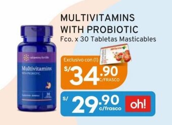 Mifarma MULTIVITAMINS WITH PROBIOTIC Fco. x 30 Tabletas Masticables oferta