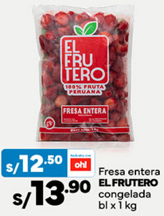Plaza Vea Fresa entera EL FRUTERO congelada bl x 1 kg oferta