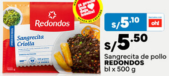 Plaza Vea Sangrecita de pollo REDONDOS bl x 500g oferta