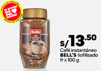 Plaza Vea Café instantáneo BELL'S liofilizado fr x 100g oferta
