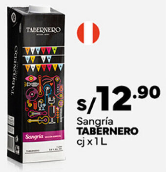 Plaza Vea Sangría TABERNERO cj x 1L oferta