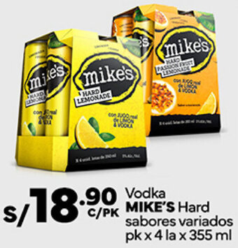Plaza Vea MIKE'S Hard pk x 4 lax 355ml oferta