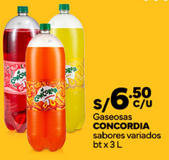 Plaza Vea Gaseosas CONCORDIA sabores variados btx 3 L oferta