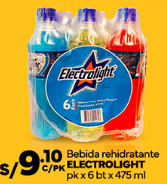 Plaza Vea Bebida rehidratante C/PK ELECTROLIGHT pk x 6 bt x 475 ml oferta