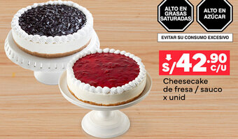 Plaza Vea Cheesecake de fresa/ sauco x unid oferta