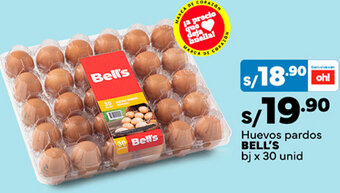 Plaza Vea Huevos pardos BELL'S bj x 30 unid oferta
