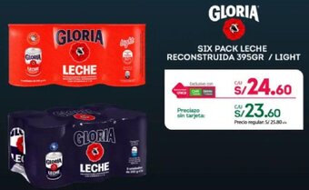Tottus SIX PACK LECHE RECONSTRUIDA 395GR oferta