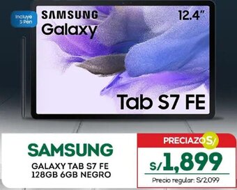 Tottus SAMSUNG GALAXY TAB S7 FE 128GB 6GB NEGRO oferta