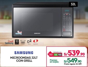 Tottus SAMSUNG MICROONDAS 32LT CON GRILL oferta