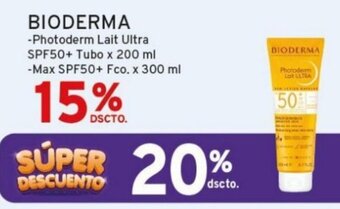 Mifarma BIODERMA Photoderm Lait Ultra SPF50+ Tubo x 200 ml Max SPF50+ Fco  x 300 ml oferta