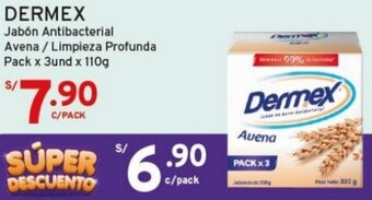 Mifarma DERMEX Jabón Antibacterial Avena / Limpieza Profunda Pack x 3und x 110g oferta