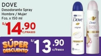Mifarma DOVE Desodorante Spray Hombre / Mujer Fco x 150 ml oferta