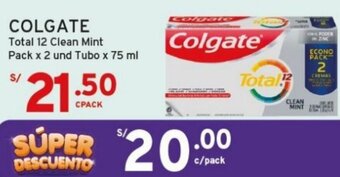 Mifarma COLGATE Total 12 Clean Mint Pack x 2 und Tubo x 75 ml oferta