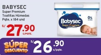 Mifarma BABYSEC Super Premium Toallitas Húmedas Pqte, x 184 und oferta