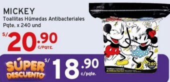 Mifarma MICKEY Toallitas Húmedas Antibacteriales Pqte. x 240 und oferta