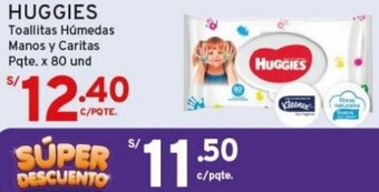 Mifarma HUGGIES Toallitas Húmedas Manos y Caritas Pqte x 80 und oferta