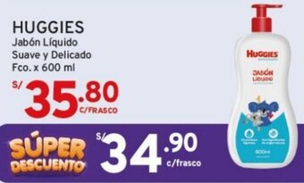 Mifarma HUGGIES Jabón Líquido Suave y Delicado Fco x 600 ml oferta