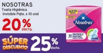 Mifarma NOSOTRAS Toalla Higiénica Invisible Pqte x 10 und oferta