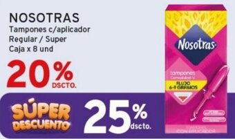 Mifarma NOSOTRAS Tampones c/aplicador Regular / Super Caja x 8 und oferta