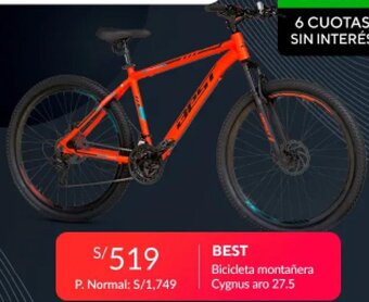 Falabella BEST Bicicleta montañera Cygnus aro 27.5 oferta
