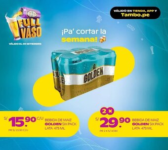 Tambo BEBIDA DE MAIZ GOLDEN SIX PACK LATA 473 ML oferta