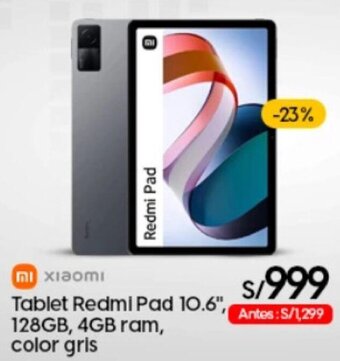 Coolbox XIAOMI Tablet Redmi Pad 10.6", 128GB, 4GB ram, color gris oferta