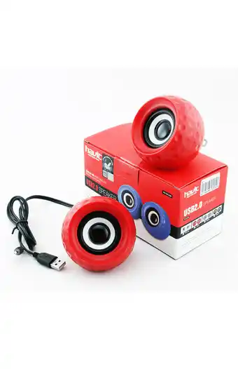 Tiendas EFE Parlante redondo alámbrico havit sk486 - rojo oferta