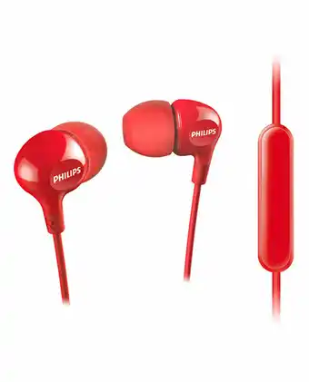 Tiendas EFE Audífonos philips she3555rd con micrófono in ear - rojo oferta