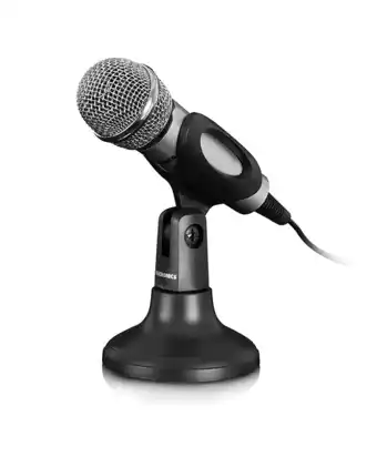 Tiendas EFE Micrófono erudito mic p801 alámbrico cable 1.8m pedestal oferta