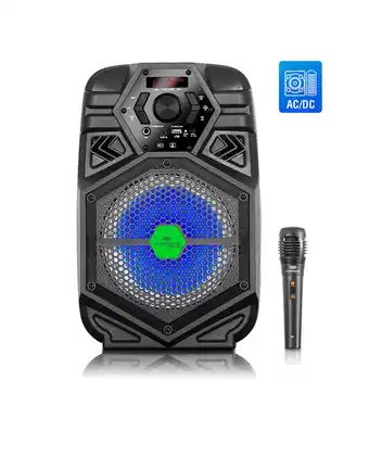 Tiendas EFE Equipo de sonido extasis 8"; ev1008 portátil led mic fm sd+usb oferta