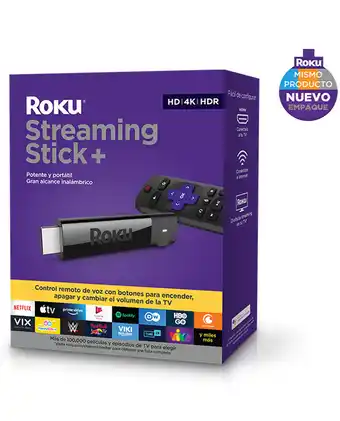 Tiendas EFE Convertidor a smart tv roku stick plus 4k reproduce disney y netflix prime oferta