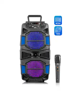 Tiendas EFE Sistema de sonido emotion ev1016w torre led bt fm usb microsd oferta