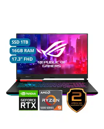 Tiendas EFE Laptop asus 17"; fhd amd ryzen r9 16gb 512ssd g713qm-hx029t oferta