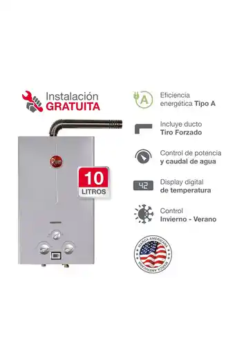 Tiendas EFE Terma a gas rheem 10 ltl gn tf oferta