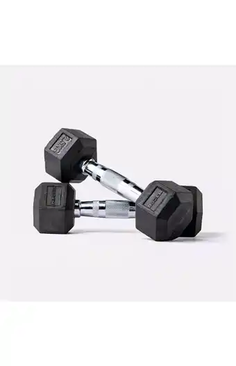 Tiendas EFE Rubber coated hex dumbbell (par) 2.5kg oferta