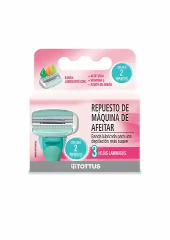 Tottus Repuesto de maquina de afeitar 3 hojas mujer oferta